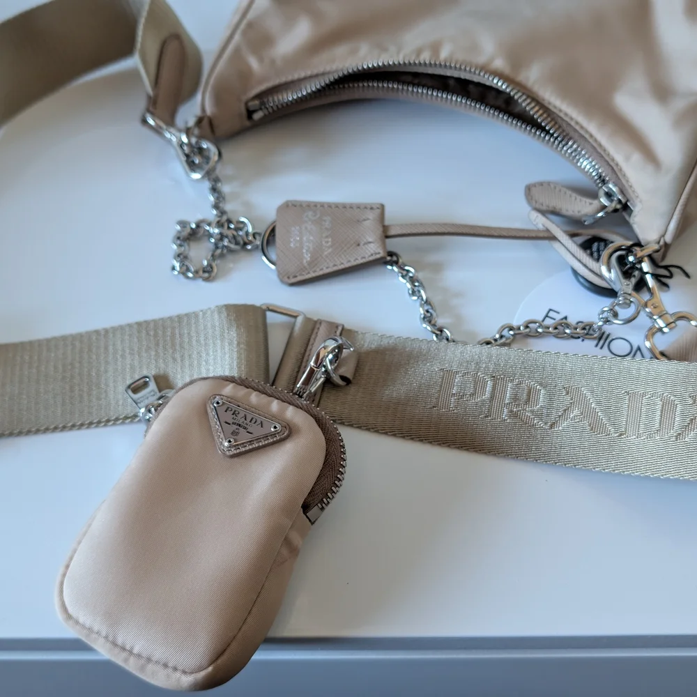 Prada Tan Shoulder Bag with Chain Strap - Picture 14 of 16